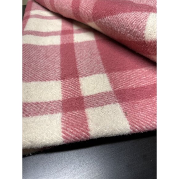 Vintage Bronte Tweeds All Wool Purple Red Pink Plaid Blanket Throw 55X65 - Picture 8 of 9